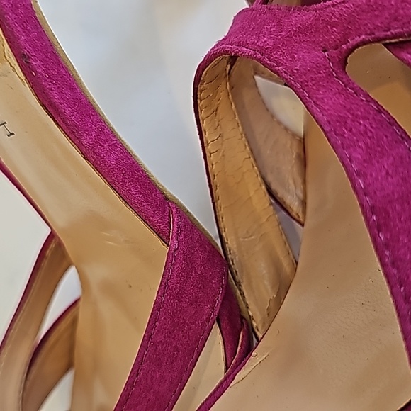 Julianne Hough, Pink high heels, Ankle-Strap, Size 8.5. Leather Suede upper - Picture 16 of 16
